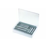 Slätfilsortiment, 10 delar, kiselkarbid, i plastbox