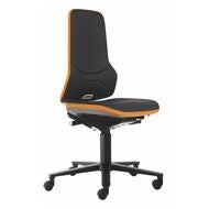 Arbetssnurrstol Neon, tyg, med hjul, låg ORANGE