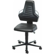 Arbetssnurrstol, konstläder, med hjul, låg BLACK