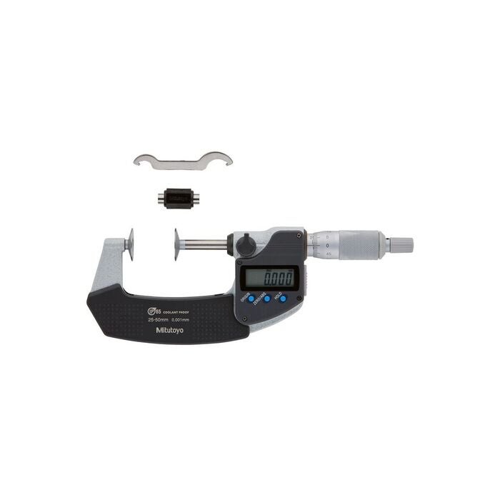 Digital bygelmikrometer med tallriksmätytor 25-50 mm