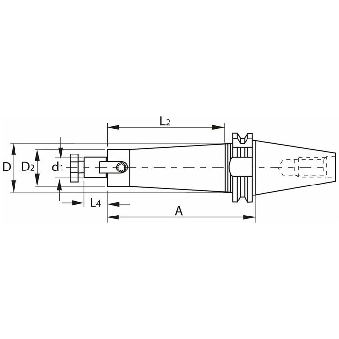 Ändfräsdorn High-Performance vibrationsdämpad, cylindrisk, med kylkanalhål 16 mm