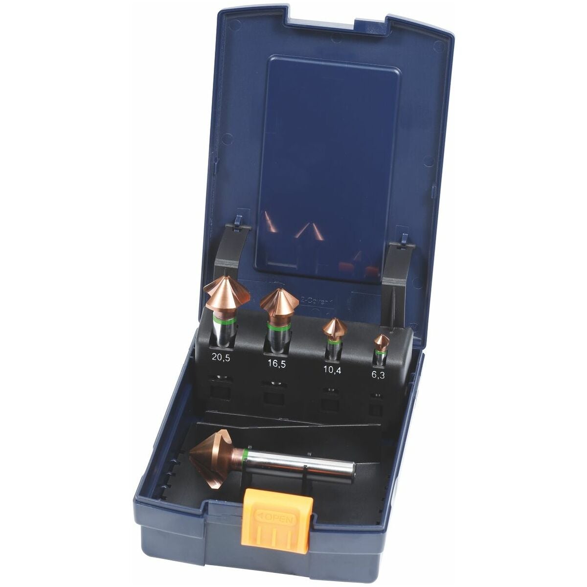 Koniska precisionsförsänkare, sats nr 150130 med kassett 90° TiAlN