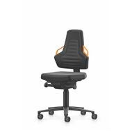Arbetssnurrstol Supertec, med hjul, låg BLACK