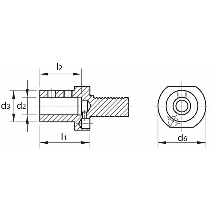 Vändskärsborrfäste Form E1 32 mm