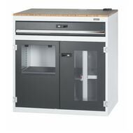 Datorarbetsstation med skrivarlucka