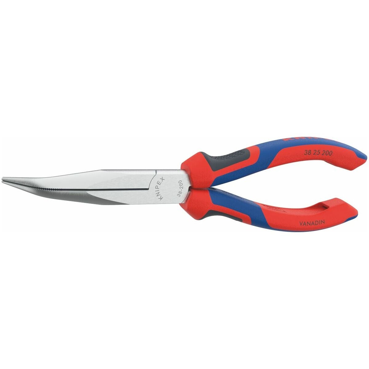 Mekanikertång, förkromad oval/spetsig, vinklad 40° 200 mm