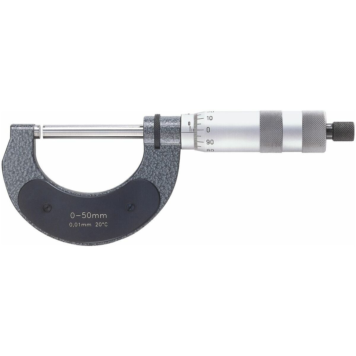 Bygelmikrometer med hög precision och 50 mm spindelväg 0-50 mm