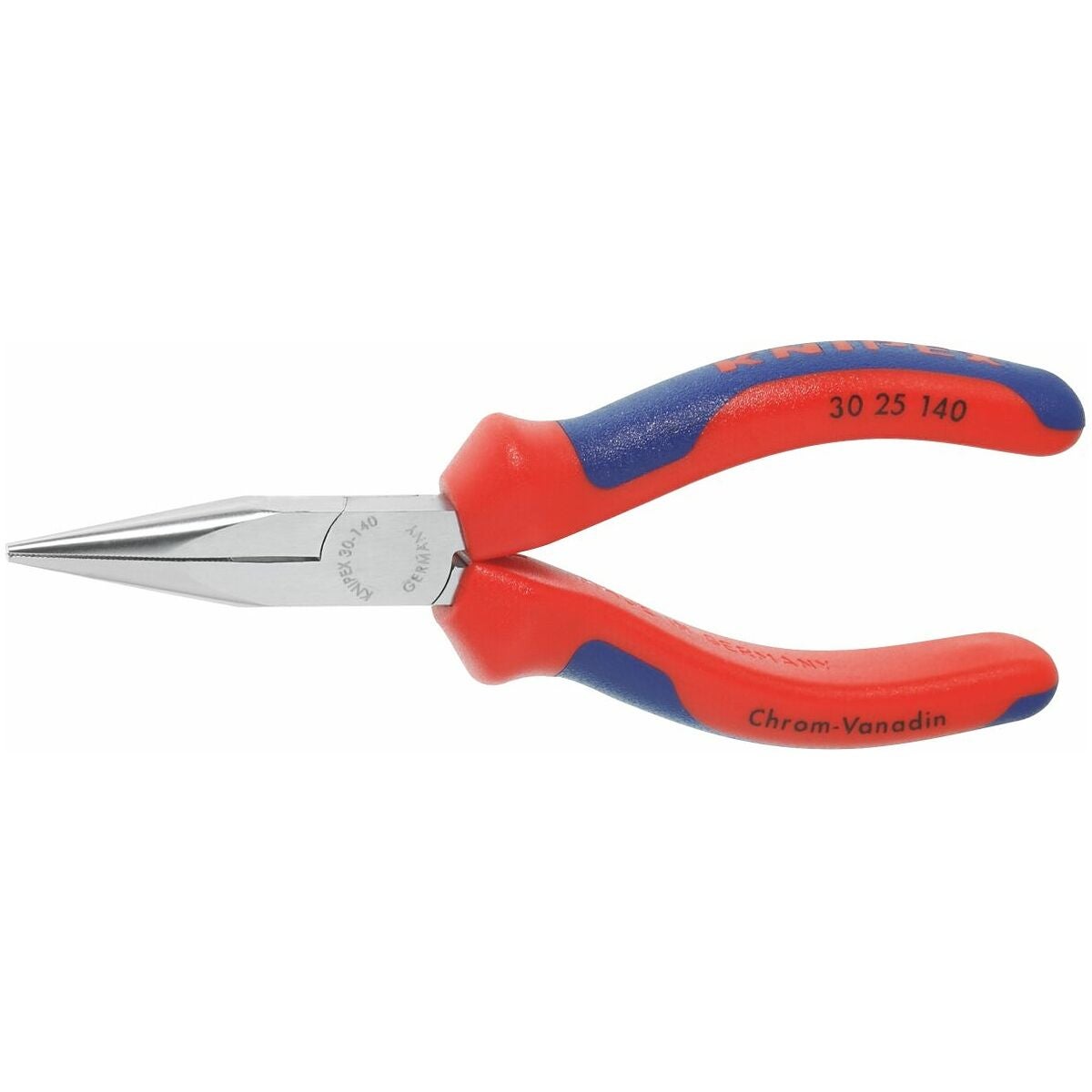 Spetstång, oval/spetsig, förkromad med grepphylsor