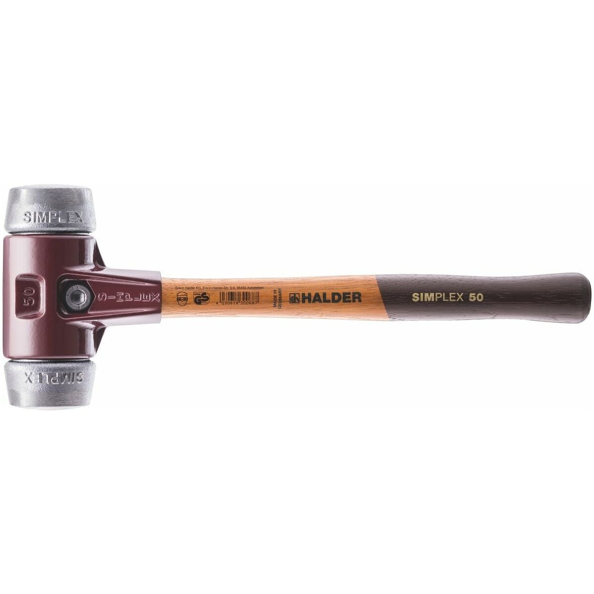 SIMPLEX skonhammare med mjukmetallslag silver