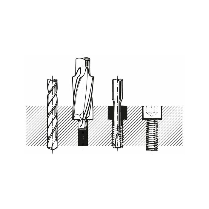 Planförsänkare, DIN för kärnhål 10X4,2 mm