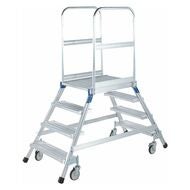 Plattformstrappa med hjul, steg på båda sidor