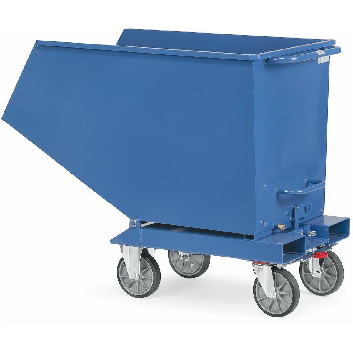 Tipptråg RAL 5007 med avtappningskran 450 l