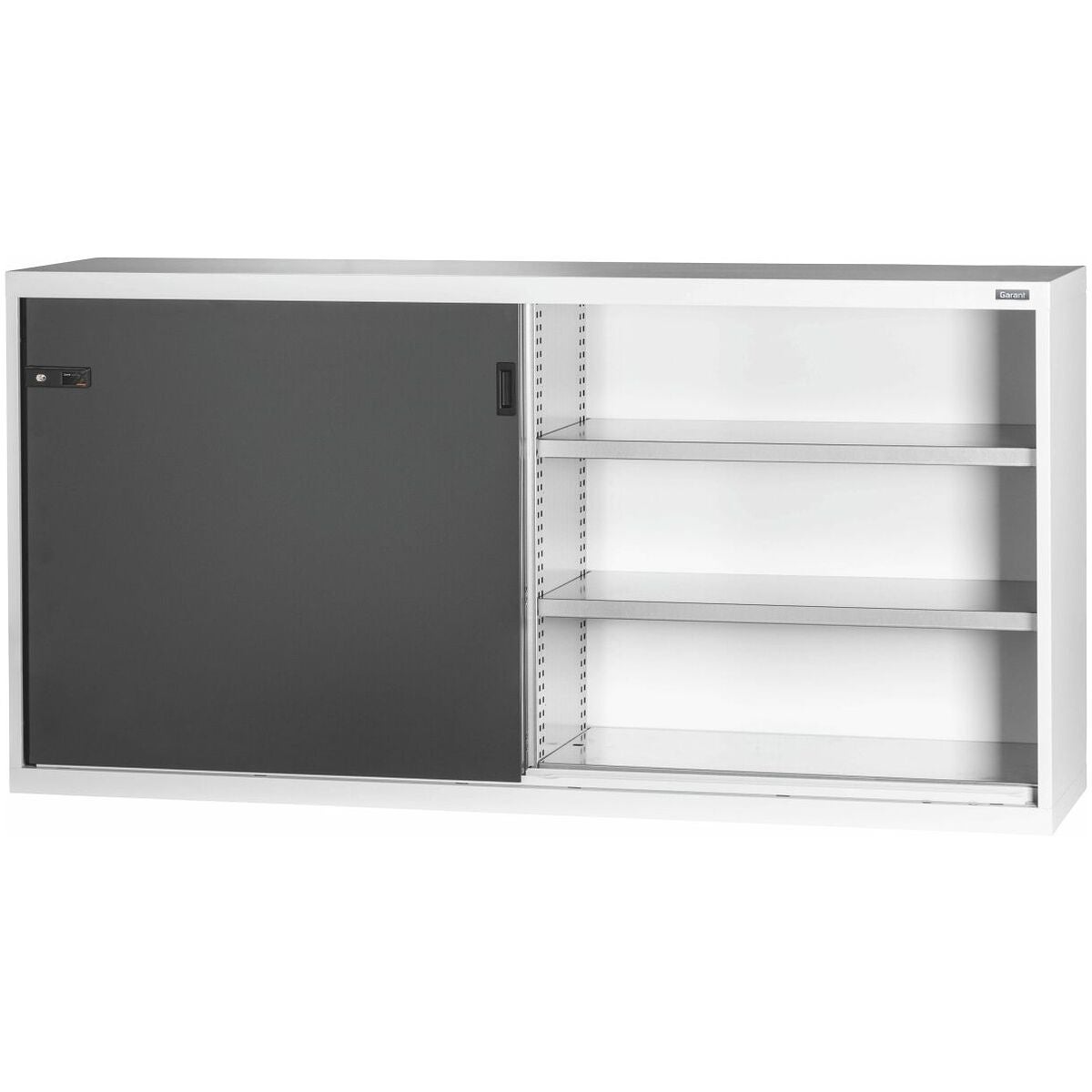 Basskåp med skjutdörrar helt av plåt