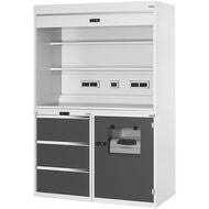 Komplett Office Station med skrivarlucka och 3 skjutlådor 2×30×28G