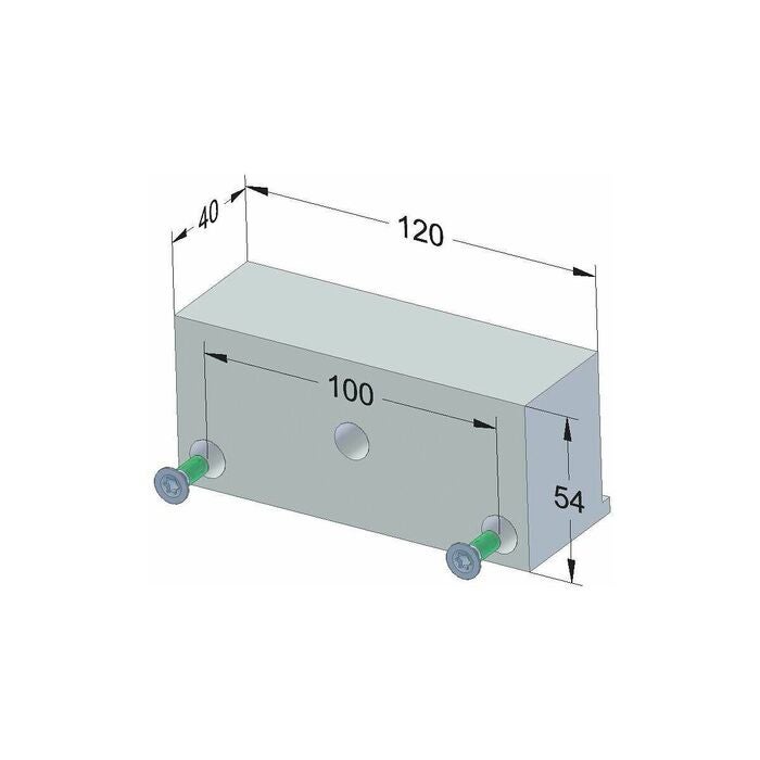 Överback aluminium 120 mm