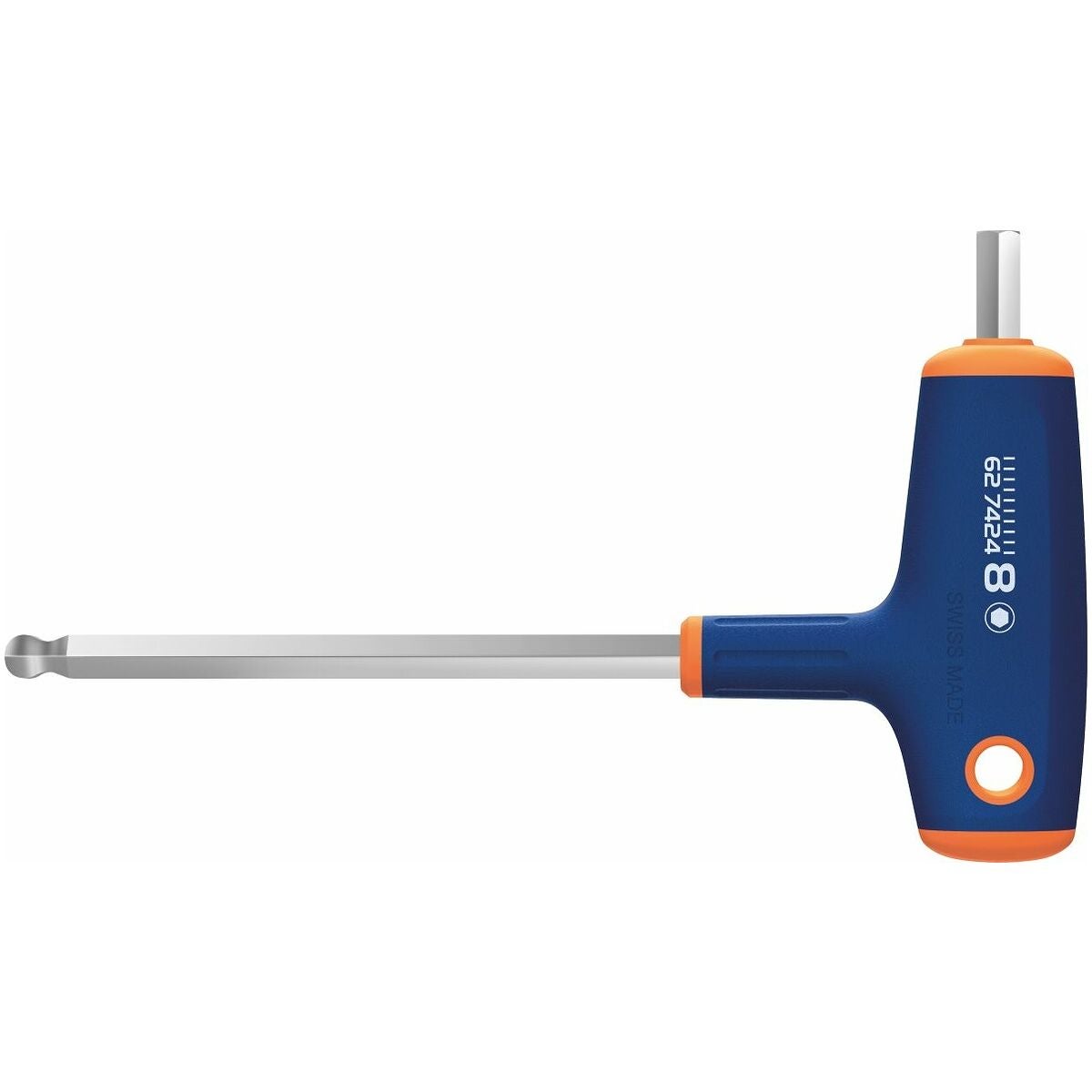 Sexkantskruvdragare, med T-handtag och sfäriskt huvud