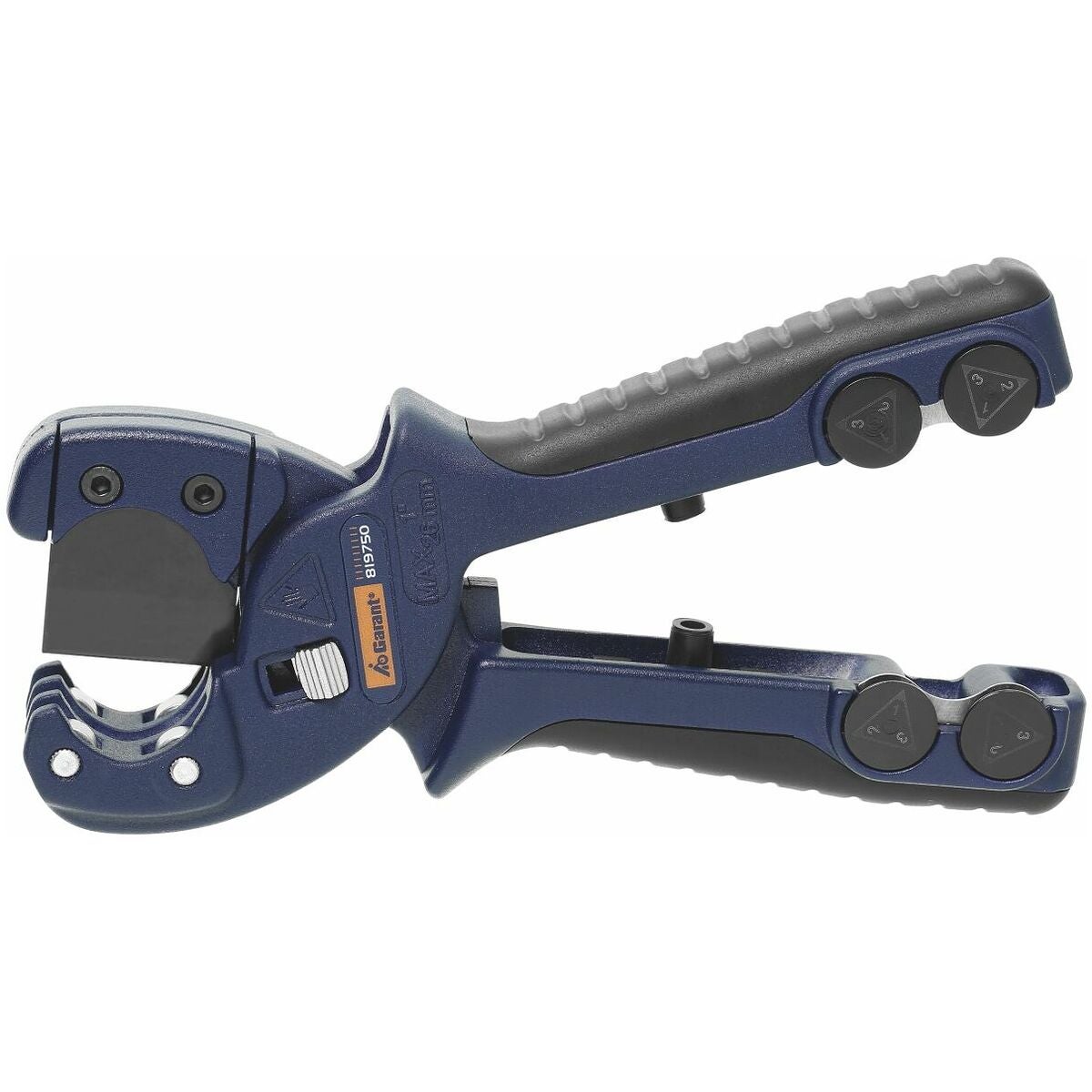 Kapsax för plaströr med integrerad avskärare för korrugerat rör