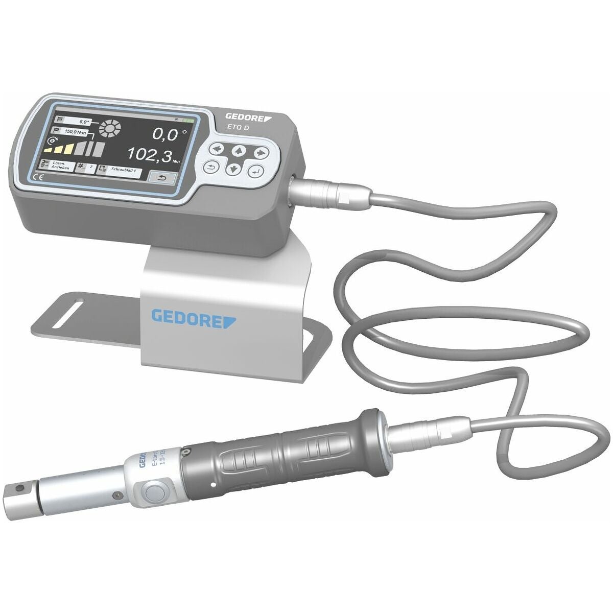 Elektronisk moment-/vridvinkelnyckel med separat display och anslutningskabel E-Torc QR
