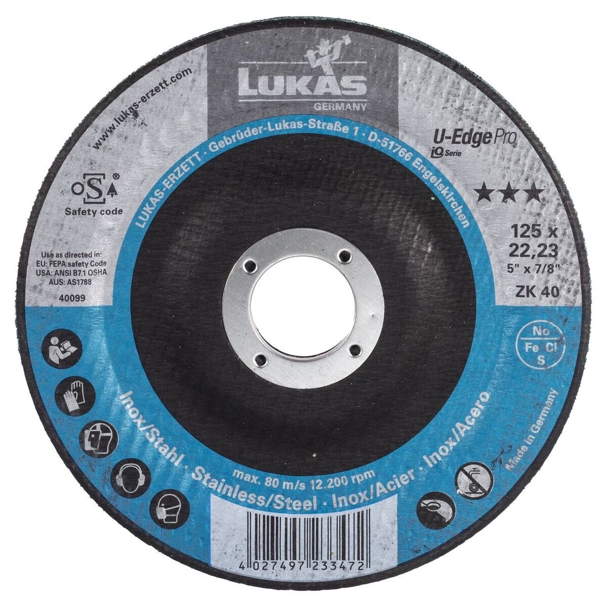 Kompakt slipskiva U-Edge Pro (ZA) ⌀ 125 mm