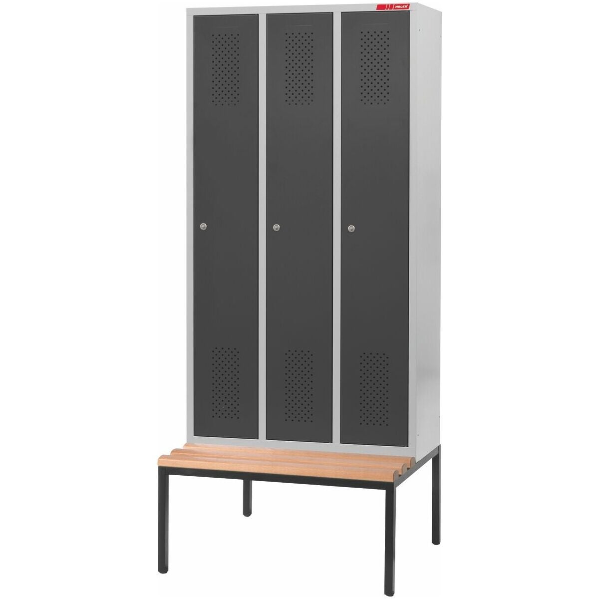 Klädskåp med sittbänk och DOM cylinderlås 3