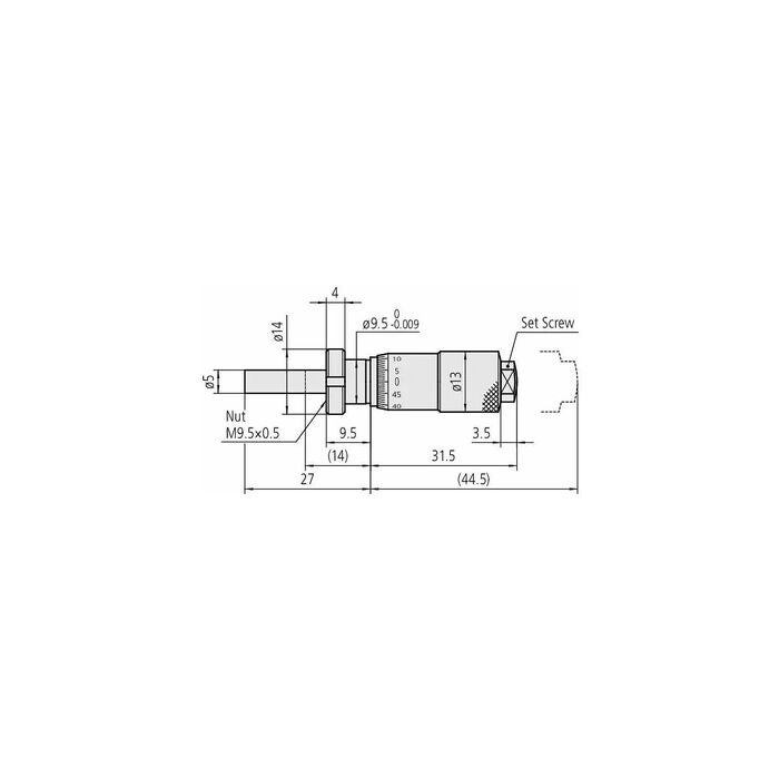 Inbyggnadsmikrometer 0-13 mm