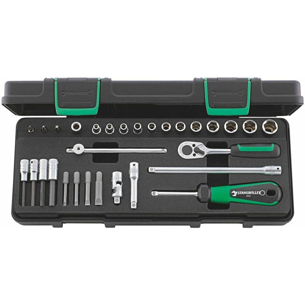 Hylsnyckelsortiment 1/4 tum fyrkant 30 delar 6