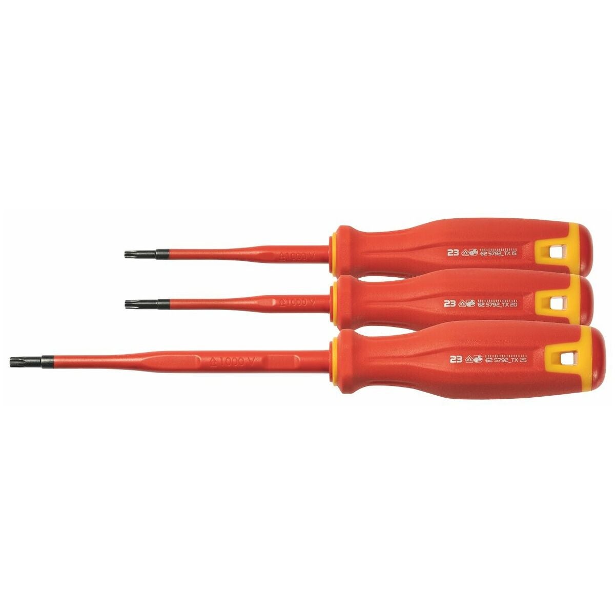 Skruvmejslar för elektriker för Torx®,-skruvar med 2K-Haptoprene-handtag SLIM-klinga, helt VDE-isolerad