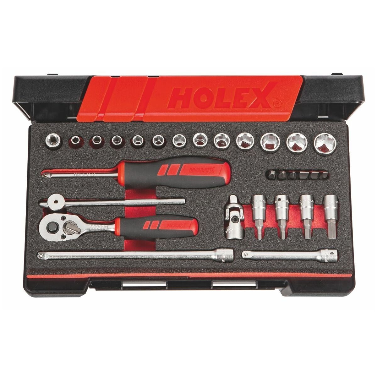 Hylsnyckelsortiment 1/4 tum fyrkant 29 delar 6