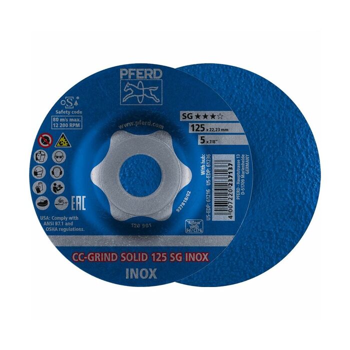 Slipskiva CC-GRIND-SOLID SG-INOX 125 mm