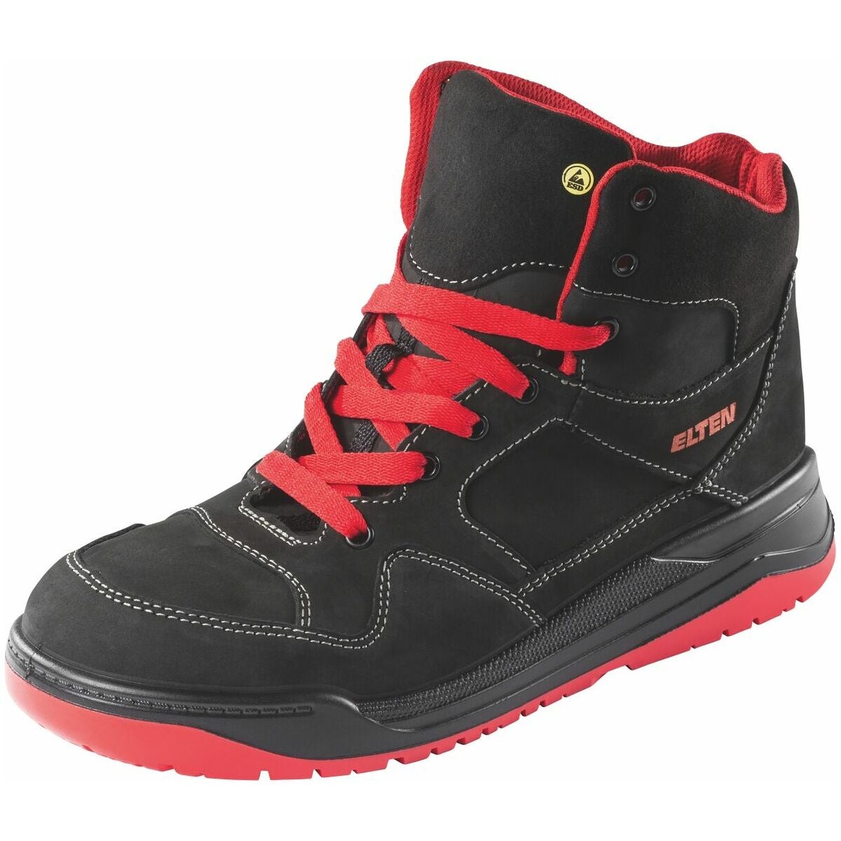 Snörkänga svart/röd MAVERICK black-red Mid ESD, S3