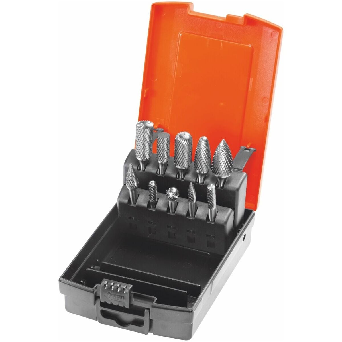 Sats med roterande filar 10 delar, Z7 − medel, dubbeltandning X-cut VHM