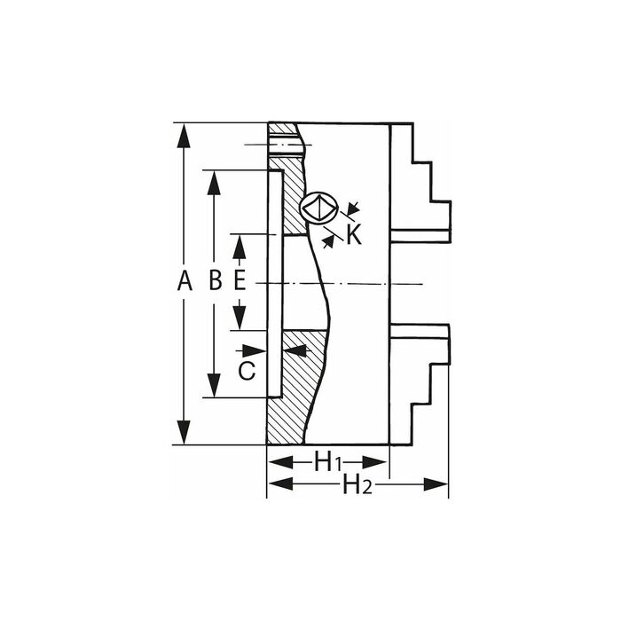 Trebackssvarvchuck cylindriskt centeringsfäste 80 mm