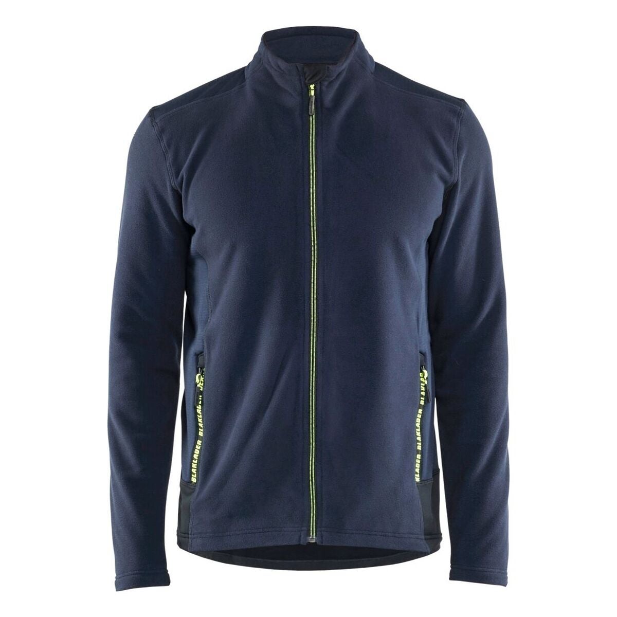 Microfleece-jacka marinblå/neongul