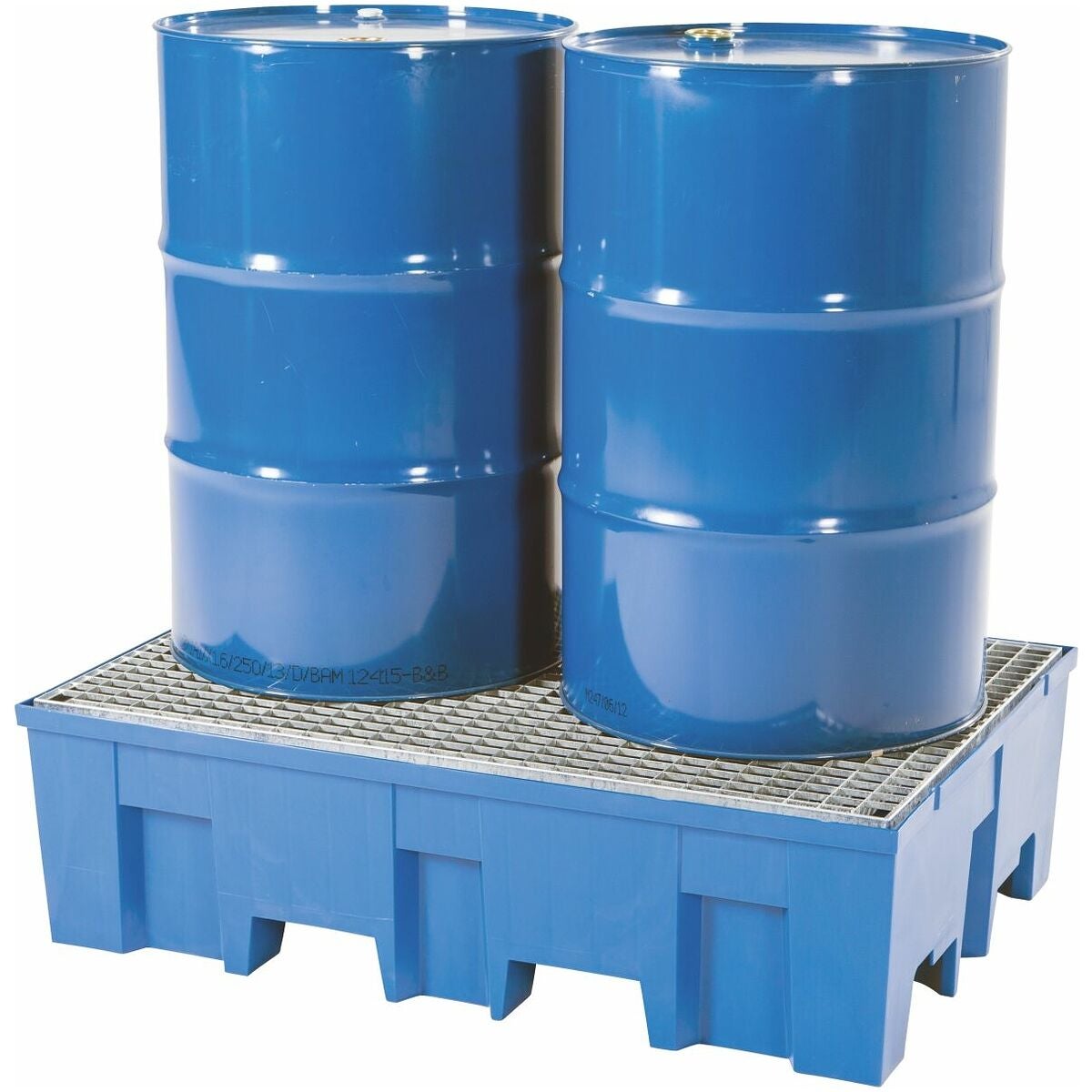 Uppsamlingstråg för 200-litersfat med förzinkat galler