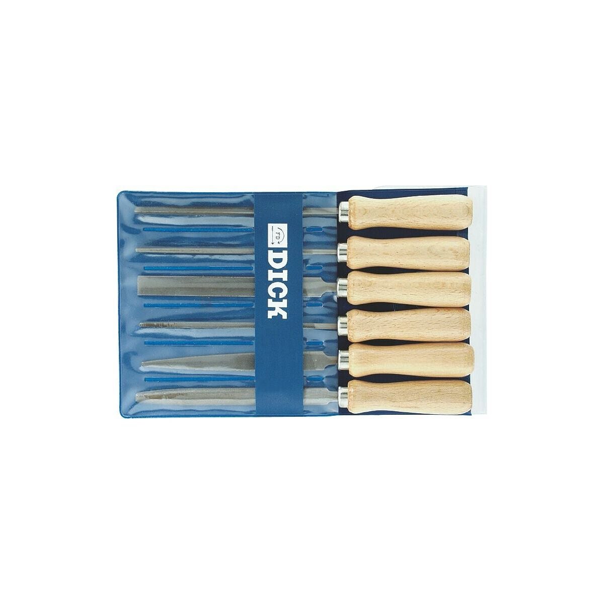 Nyckelfilsats, 6 delar i plastfodral