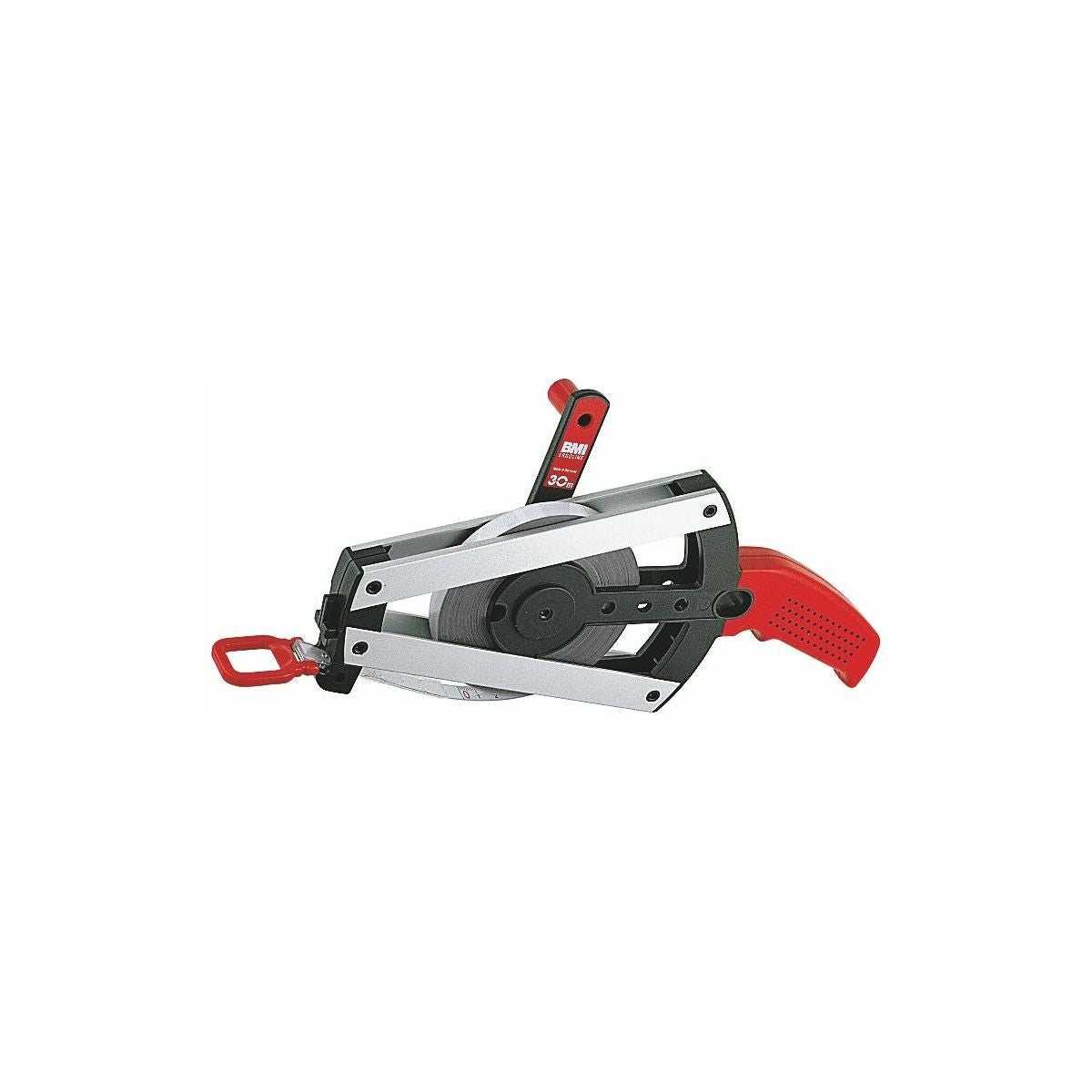 Vitt stålmåttband i ram