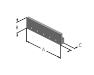 Positioneringslist för stegback grepp med T-spår MSA 160