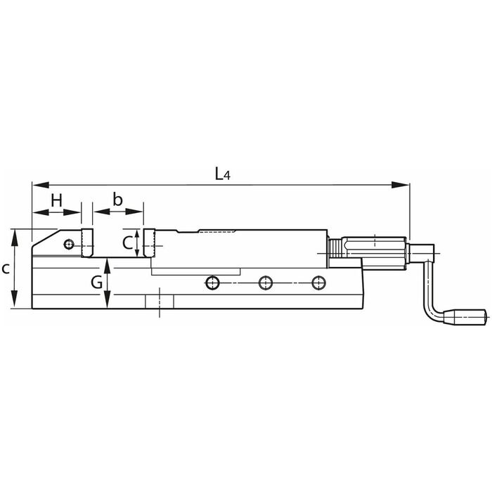 Högtryckskruvstycke utan svivel 113 mm