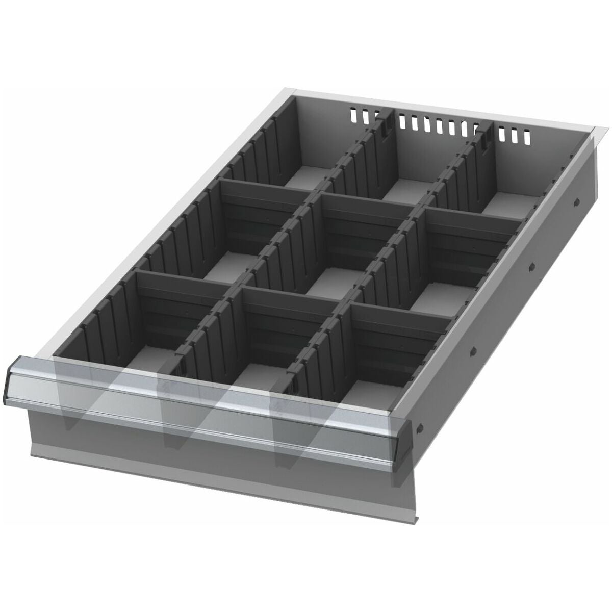 Sortiment av slitsade skiljelister och delningspaneler 12×20G