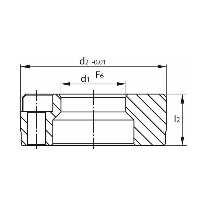 Fästhylsa för fastskruvning 16 mm