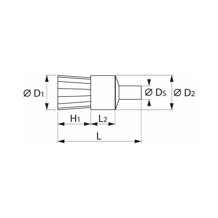 Miniatur-axialborste mikroabrasiv, SiC kornstorlek 500 18 mm