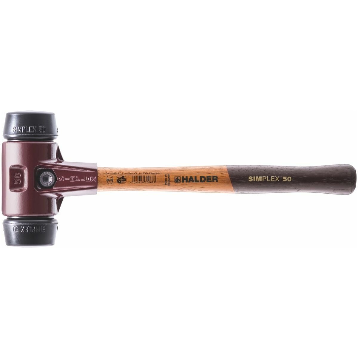 SIMPLEX skonhammare med gummikompositinsatser svart