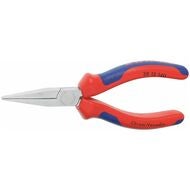 Spetstång, flat, förkromad, med grepphylsor 140 mm