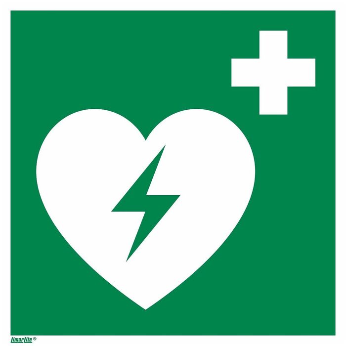 Utrymningsskyltar, ny standard Automatisk extern defibrillator 12150