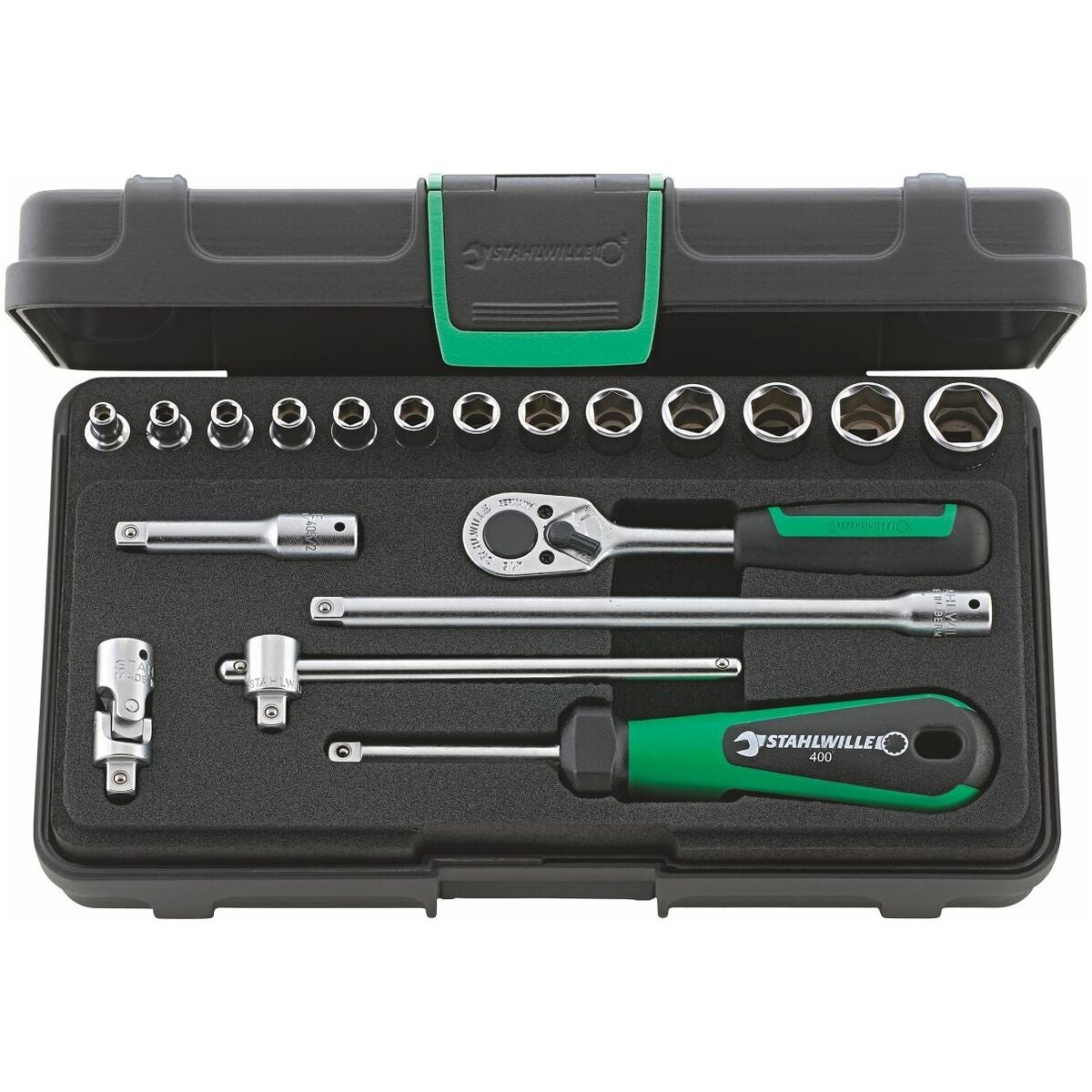 Hylsnyckelsortiment 1/4 tum fyrkant 19 delar 6