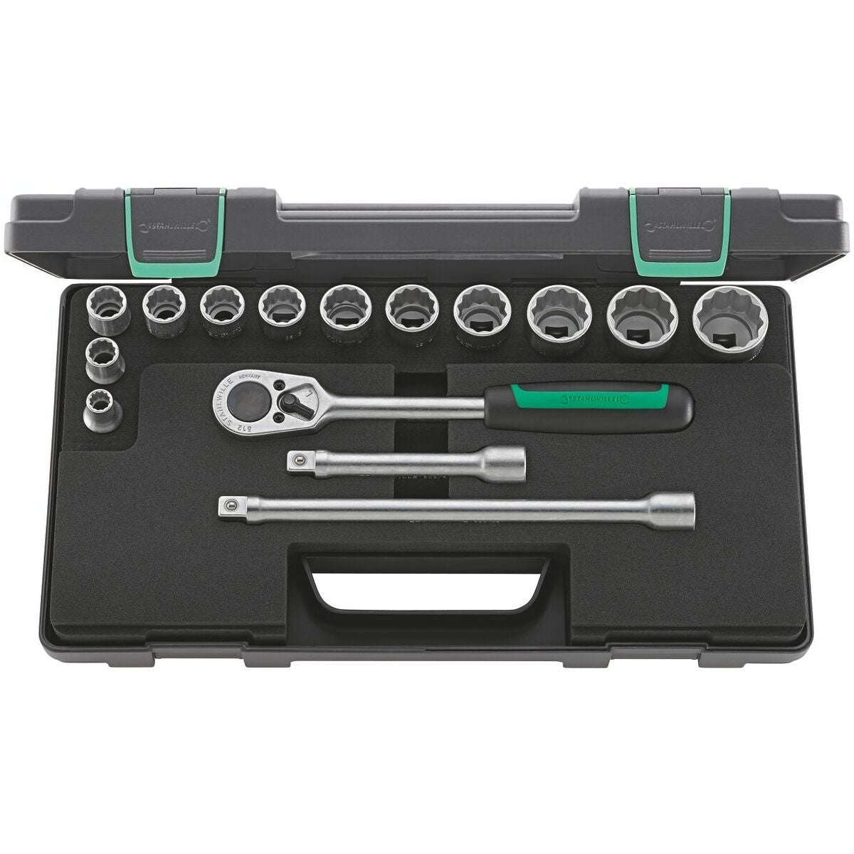 Hylsnyckelsortiment 1/2 tum fyrkant 15 delar 12