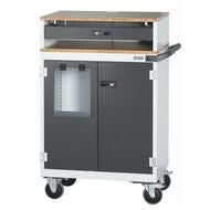 Datorarbetsstation med skrivarlucka, rullbar