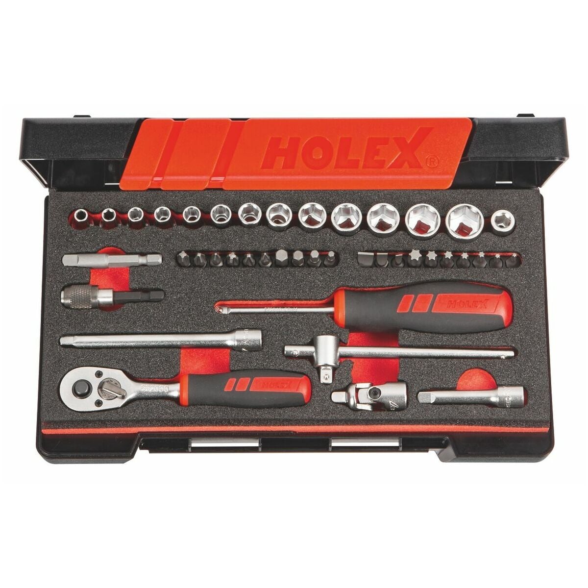 Hylsnyckelsortiment 1/4 tum fyrkant 42 delar 6