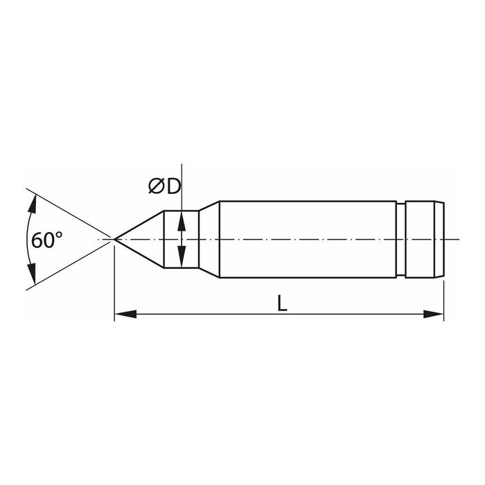 Centreringsspets för ändmedbringare 6 mm