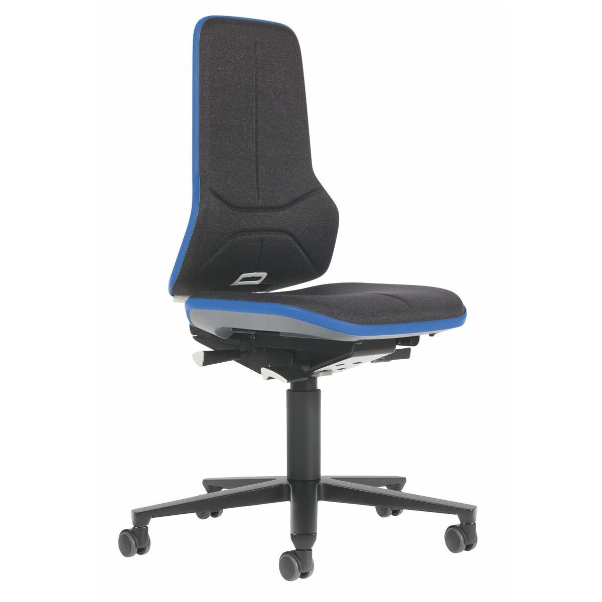 Arbetssnurrstol Neon, tyg, med hjul, låg BLUE